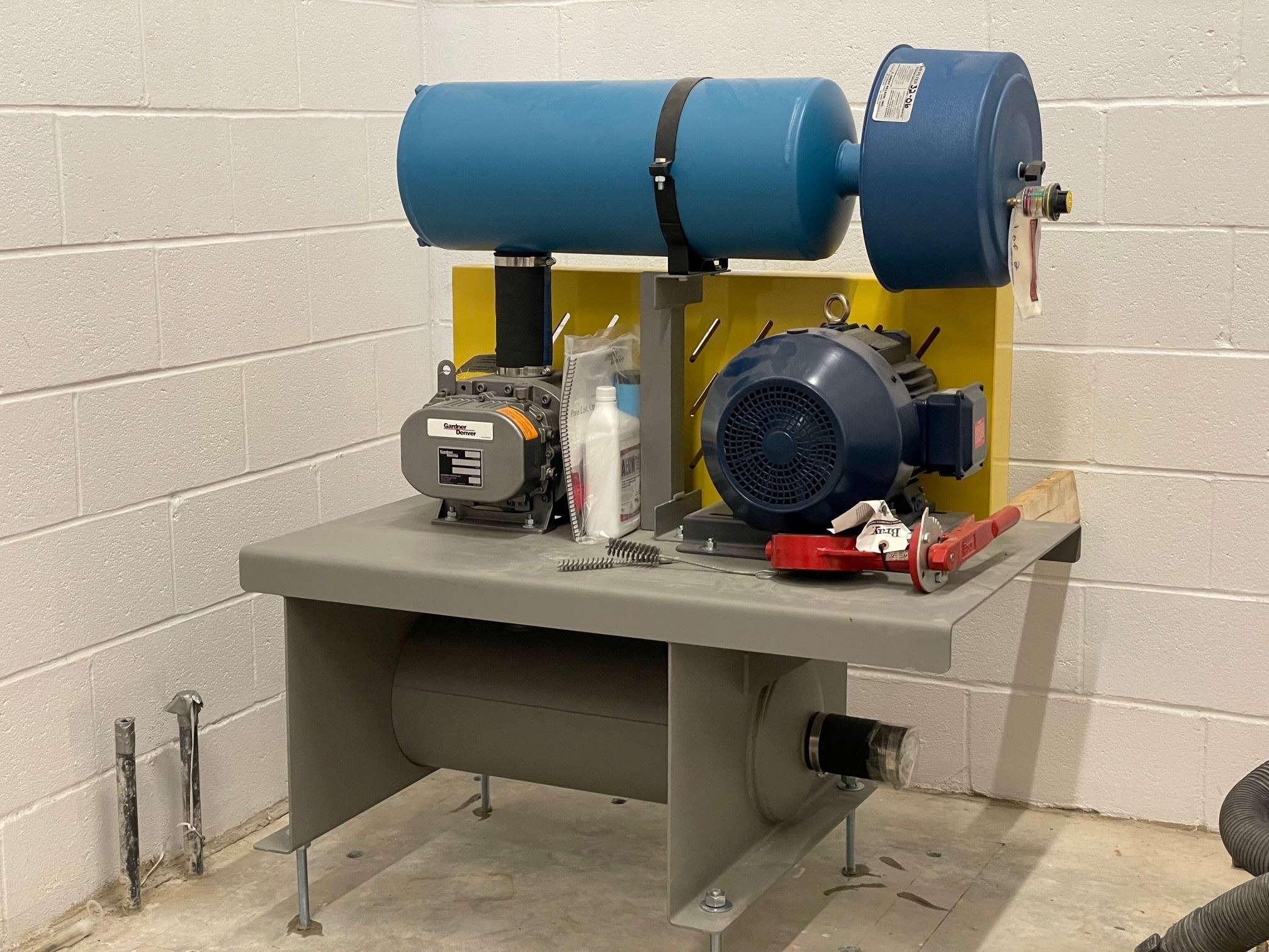 Installation of the Air Wash Blower in the Pump Room